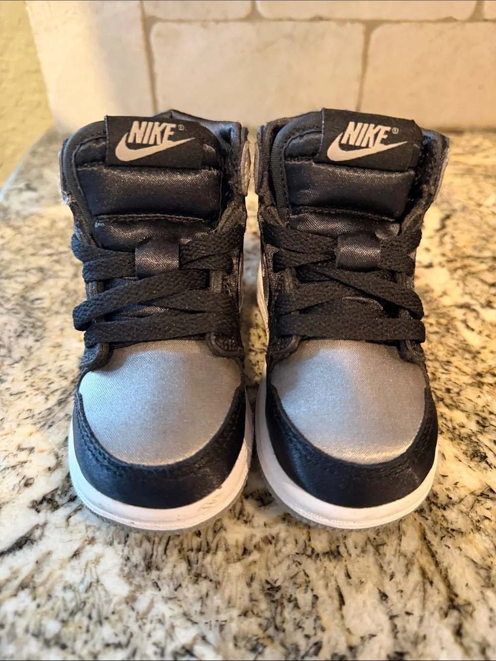 Nike TD Air Jordan 1 Retro High OG Satin Shadow Black Grey FD5305-010 Size 5C